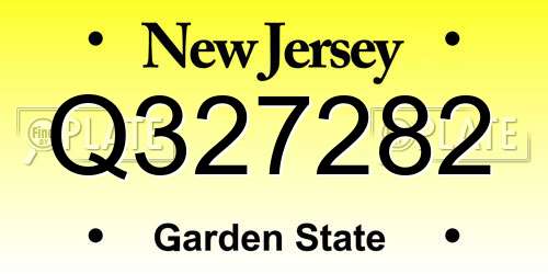 Q327282 New Jersey License Plate