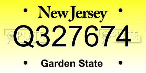 Q327674 New Jersey License Plate