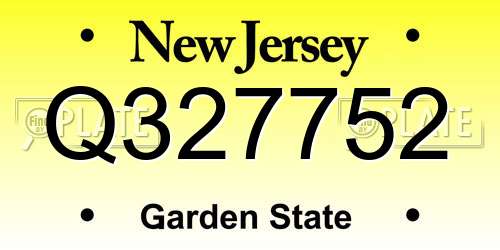 Q327752 New Jersey License Plate