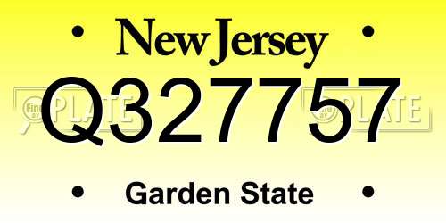 Q327757 New Jersey License Plate