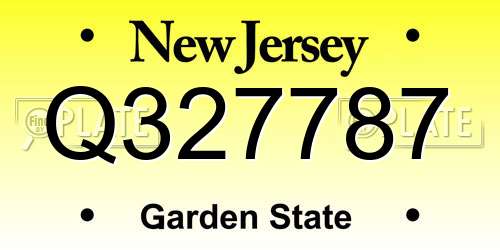 Q327787 New Jersey License Plate