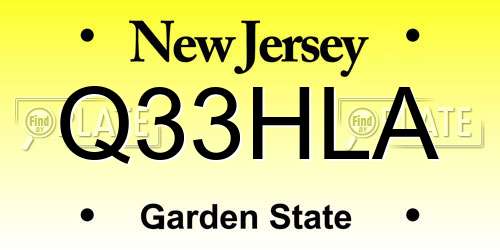 Q33HLA New Jersey License Plate