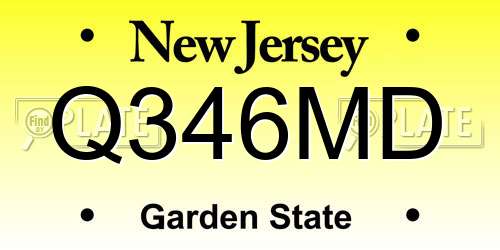 Q346MD New Jersey License Plate