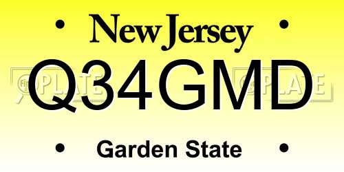 Q34GMD New Jersey License Plate