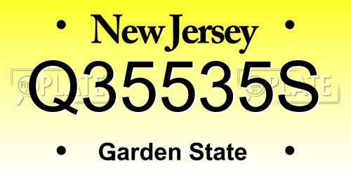 Q35535S New Jersey License Plate