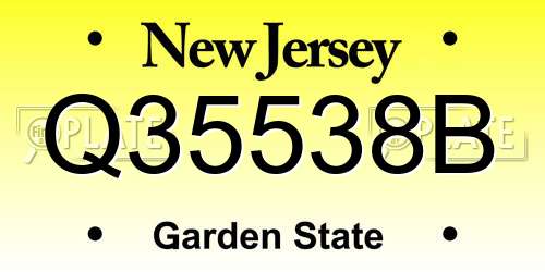 Q35538B New Jersey License Plate