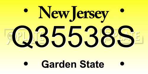 Q35538S New Jersey License Plate
