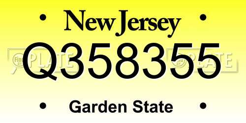 Q358355 New Jersey License Plate