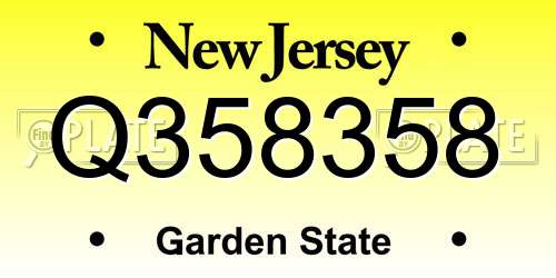 Q358358 New Jersey License Plate