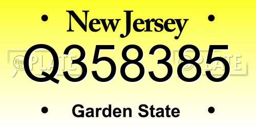 Q358385 New Jersey License Plate
