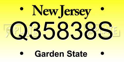 Q35838S New Jersey License Plate