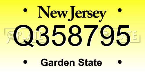 Q358795 New Jersey License Plate