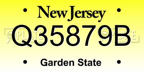 Q35879B New Jersey License Plate