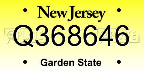 Q368646 New Jersey License Plate