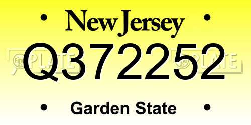 Q372252 New Jersey License Plate