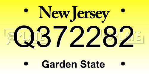 Q372282 New Jersey License Plate