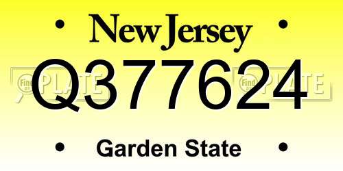 Q377624 New Jersey License Plate