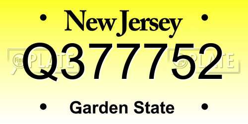 Q377752 New Jersey License Plate