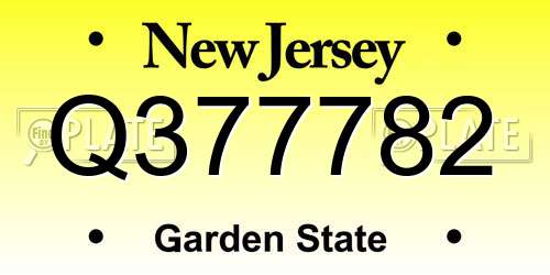 Q377782 New Jersey License Plate