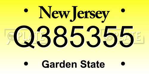 Q385355 New Jersey License Plate
