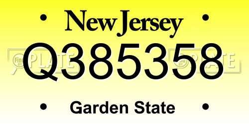 Q385358 New Jersey License Plate