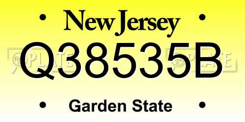 Q38535B New Jersey License Plate