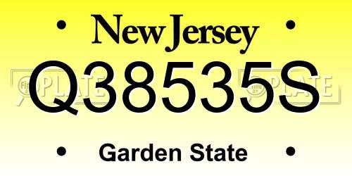 Q38535S New Jersey License Plate