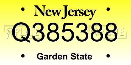 Q385388 New Jersey License Plate