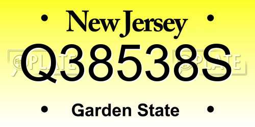 Q38538S New Jersey License Plate