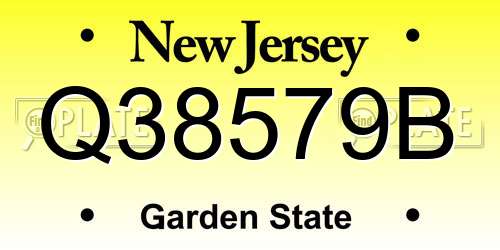 Q38579B New Jersey License Plate