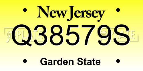 Q38579S New Jersey License Plate