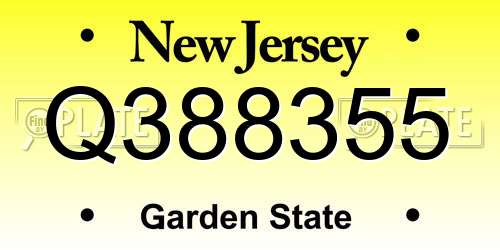 Q388355 New Jersey License Plate