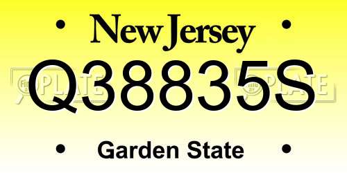 Q38835S New Jersey License Plate