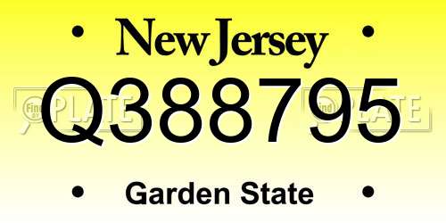 Q388795 New Jersey License Plate
