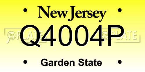 Q4004P New Jersey License Plate