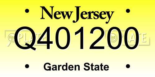 Q401200 New Jersey License Plate