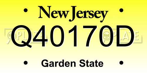Q40170D New Jersey License Plate