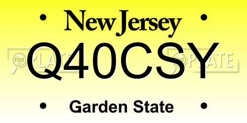 Q40CSY New Jersey License Plate