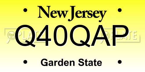 Q40QAP New Jersey License Plate