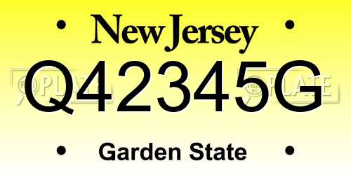 Q42345G New Jersey License Plate