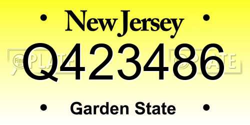 Q423486 New Jersey License Plate