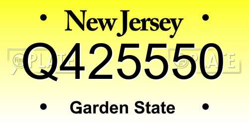 Q425550 New Jersey License Plate
