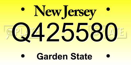 Q425580 New Jersey License Plate