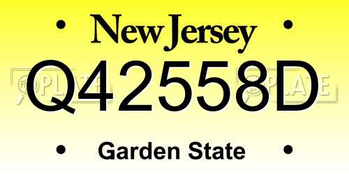 Q42558D New Jersey License Plate