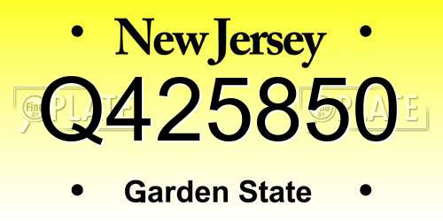 Q425850 New Jersey License Plate