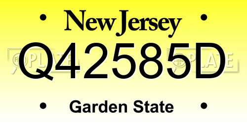 Q42585D New Jersey License Plate
