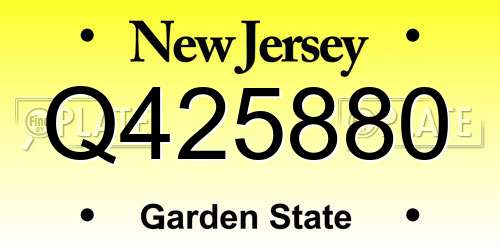 Q425880 New Jersey License Plate