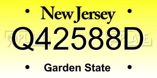 Q42588D New Jersey License Plate