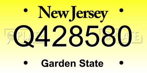 Q428580 New Jersey License Plate