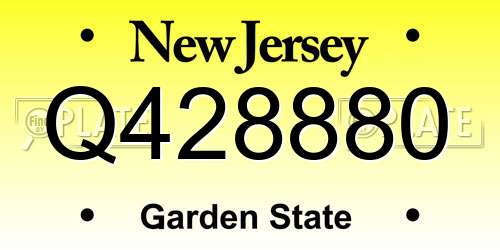 Q428880 New Jersey License Plate